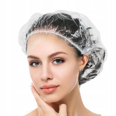 Hair Expert Disposable plastic cap. White 1x100 pcs.