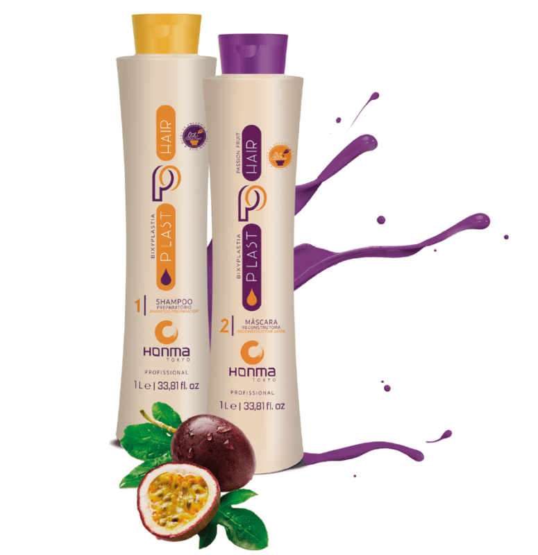 Kit De Lissage Plasthair Bixyplastia Honma Tokyo - Parfum Fruit De La Passion - 2 Flacons De 1L - Neuf