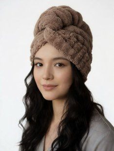 Hair Towel Turban. Brown Hair Expert
