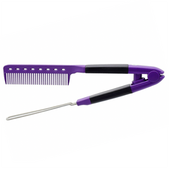 Keratin Helper Hairbrush V Shaped METAL comb VIOLET расческа-зажим
