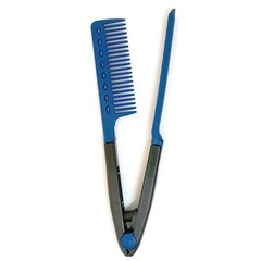 Keratin Helper Hairbrush V Shaped PLASTIC comb BLUE гребінець-затискач