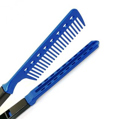 Hair Expert Hairbrush V Shaped PLASTIC comb BLUE гребінець-затискач