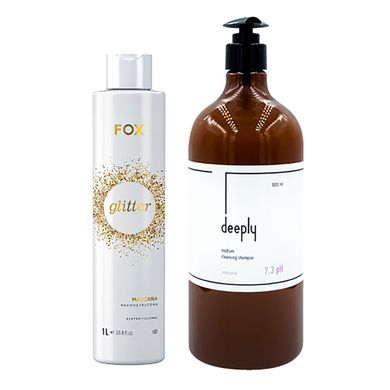 Keratin Fox Glitter + Deeply Medium Cleansing Shampoo 7.3 pH 1000+1000 ml
