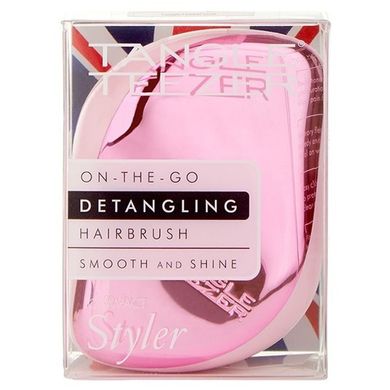 Tangle Teezer. Hair Brush Compact Styler Baby Doll Pink Chrome