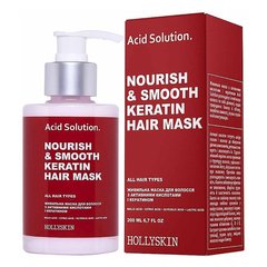 HollySkin Acid Solution Nourish & Smooth Keratin Hair Mask Живильна маска для волосся з активними кислотами і кератином 200 мл