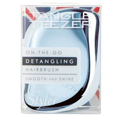 Tangle Teezer. Hair Brush Compact Styler Sky Blue Delight Chrome