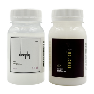 Botox Fox Monoi + Deeply Medium Cleansing Shampoo 7.3 pH 100+100 ml
