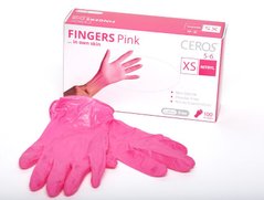 CEROS, Fingers PINK, M (7-8), Nitrile gloves. Pink 1x100 pcs.