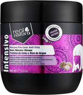 Smoothness and Shine Hair Mask Real Natura Pro-Lisos Anti Frizz 500 ml