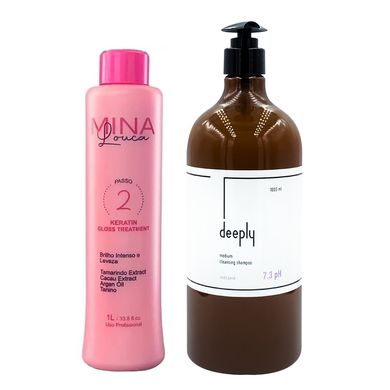 Keratin Nuance Mina Louca + Deeply Medium Cleansing Shampoo 7.3 pH 1000+1000 ml